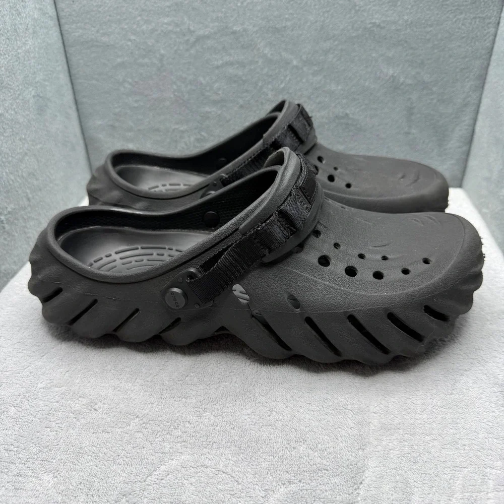 Crocs Echo Clog Black Mens Size 11 Sporty Sculpted Slip On Shoes 207937-001